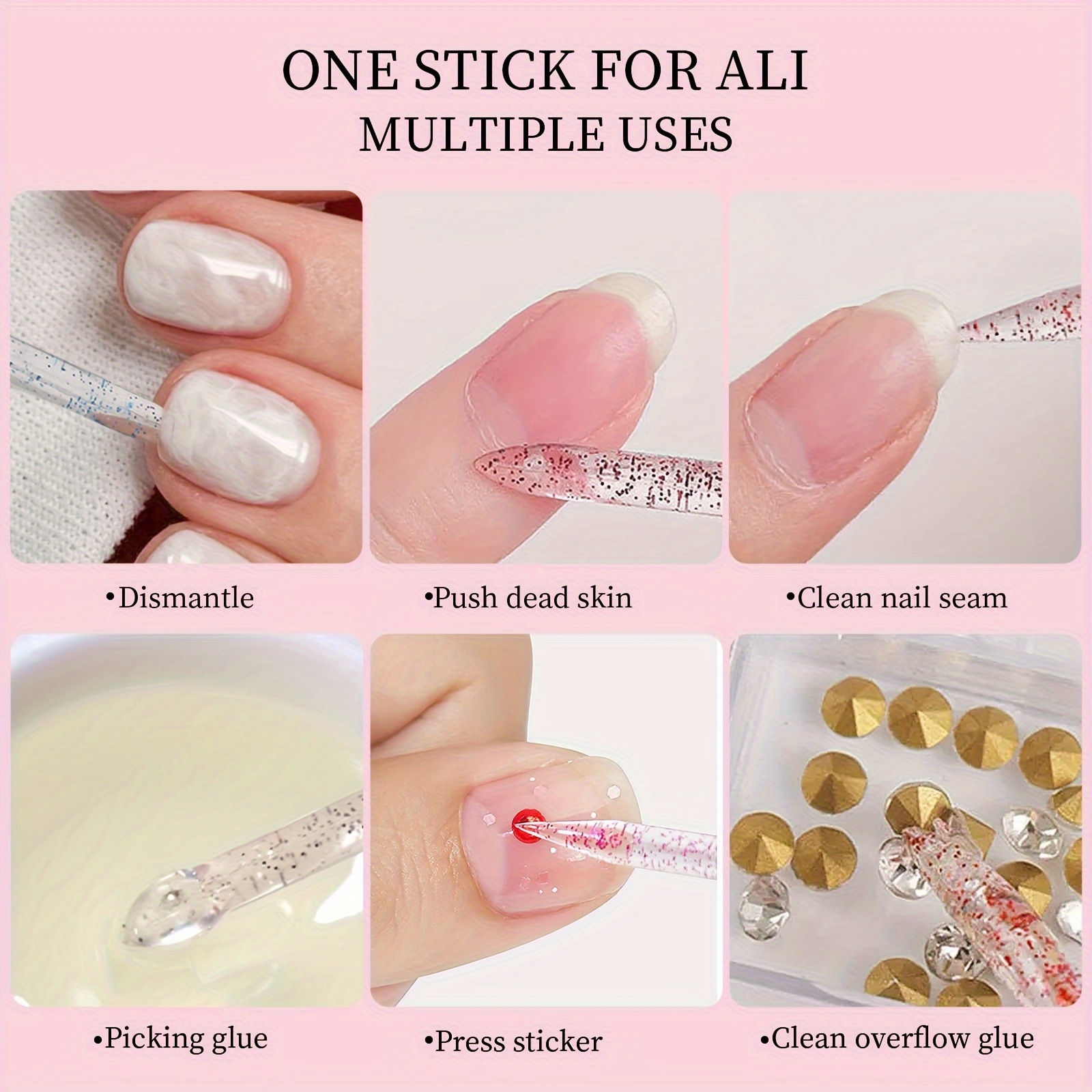 100PCS Disposable cuticle sticks for nails, Double Sided Cuticle Pusher - Image 4