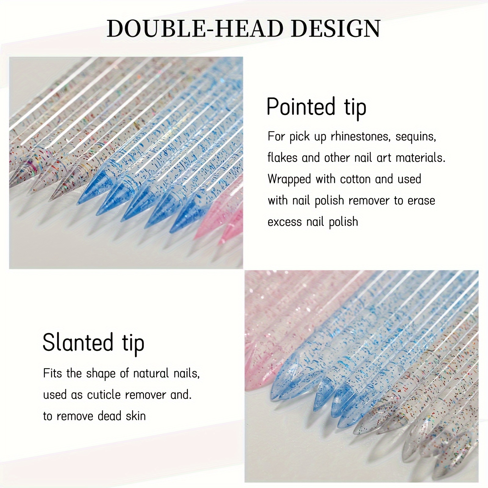 100PCS Disposable cuticle sticks for nails, Double Sided Cuticle Pusher - Image 2