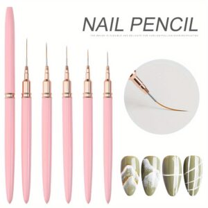 VADHARYA 5Pcs Nail Art Liner Brushes Set