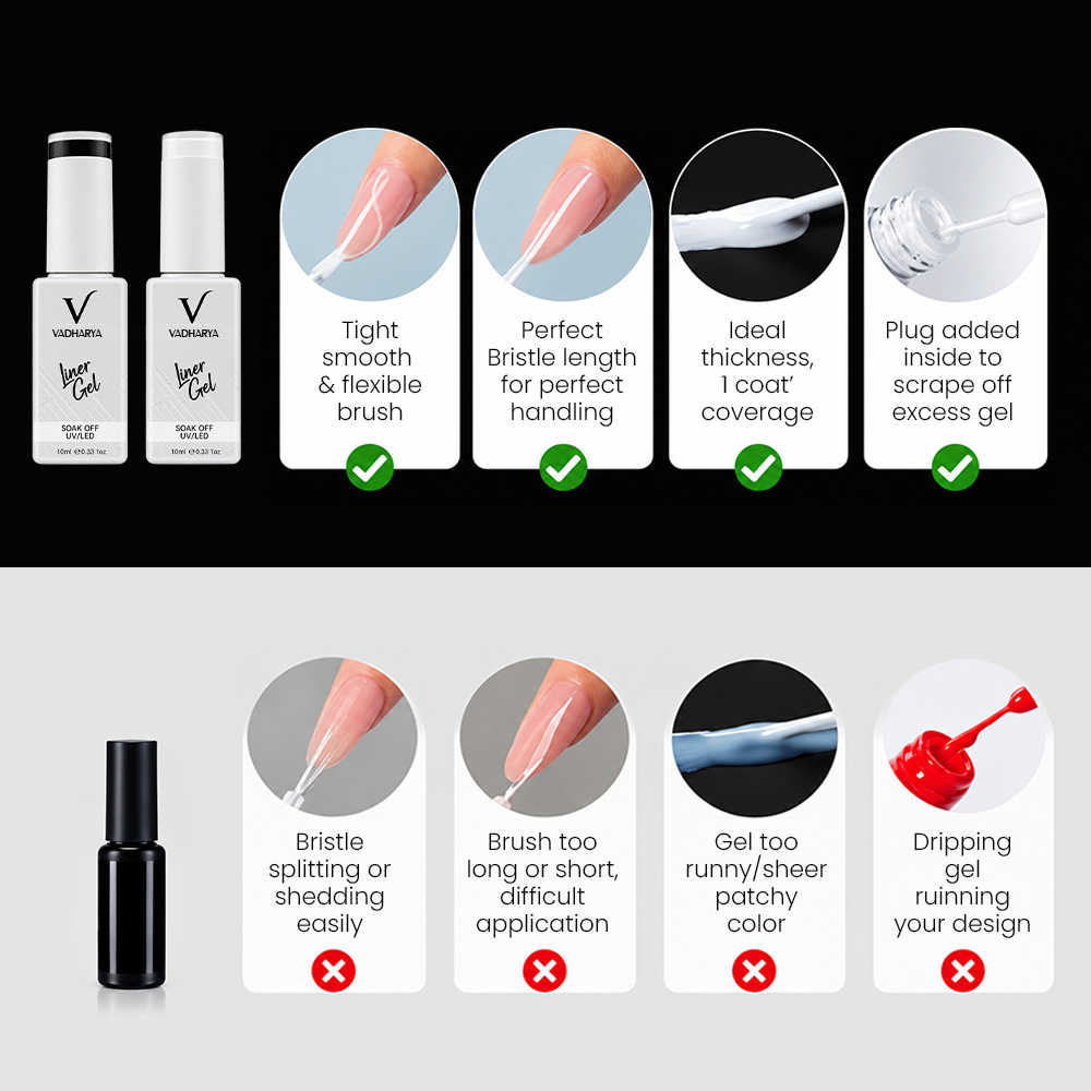 VADHARYA Black & White Liner Gel 10ml